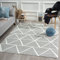 the carpet Beat Moderner Weicher Designer Teppich, Weicher Flor, Pflegeleicht, Farbecht, Blickfang, Dreieck, Grau-Weiß, 160 x 220 cm