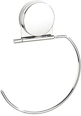 WENKO Static-Loc Plus Handtuchring Osimo, Handtuchhalter für Bad & Gäste-WC, Befestigen ohne Bohren, sicherer Halt durch statische Haftung auf glatten, luftundurchlässigen Flächen, 15,5 x 20,5 x 2 cm