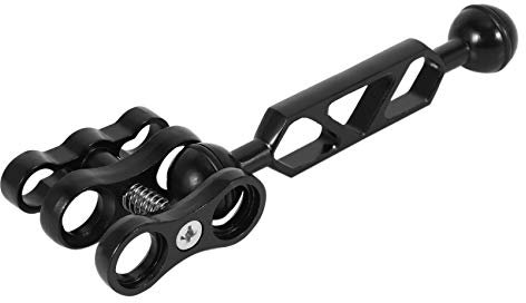 BTUWRUI Aluminium Legierung Tauchen Licht Fackel Doppel Kugel Gelenk Arm und 2 Schmetterlings Klammer Klemm Halterung für Unterwasser Fotografie Kamera