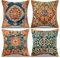 Teppich Muster Kissenbezüge Vintage Blau Kissen 45x45Cm 4er Set Stammes-Abstraktes Orientalisch Kissenhüllen Dekorative Kissen Für Sofa Antiquität Böhmen Dekokissen Zierkissen