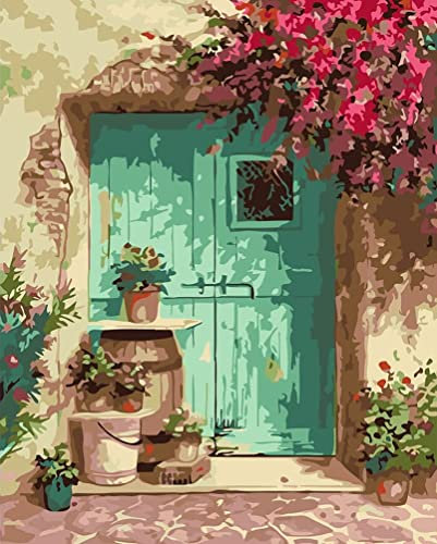 Maysurban Peinture par Numero Adulte DIY Peinture à l'huile Numéros Toile Paint by Numbers Peindre par Nombre Kits sans Cadre 40x50cm,Belles maisons