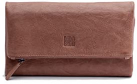 Biba Geldbörse für Damen aus echtem Leder, Geldbeutel Wallets Tombstone TOT2L, Schnappverschluss, Echtes Rindsleder, Farbe Taupe