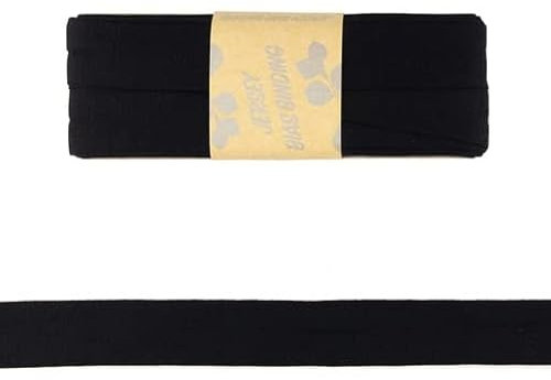 Viskose-Schrägbänder-Uni-ca. 20 mm Breite x 3 Meter Länge-48 Farben (Schwarz-187148)