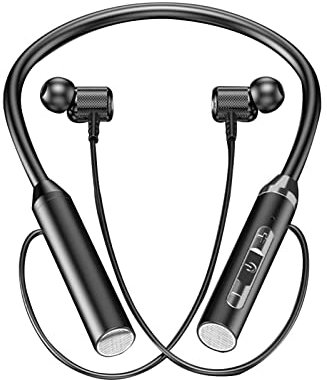 Bexdug 2 Magnetische Nackenbügel-Headsets - Kabelloses In-Ear-Headset/Kopfhörer mit Extra-Bass und Mikrofon für Telefonanrufe | -Headset mit Wiedergabe-Noise-Cancelling-Mikrofonen für klare