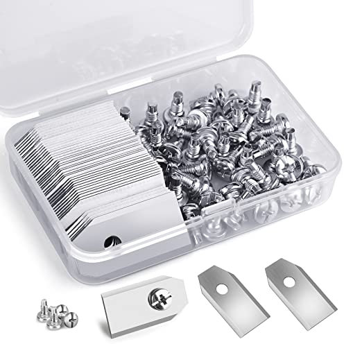 Rhinocerosdance Cuchillas Robot Cortacesped 45 Piezas Plata de 0,75 mm Universal Cuchilla de Repuesto Se Aplica a Todos Husqvarna Automower Gardena Cortacesped, 45 Tornillos Incluidos