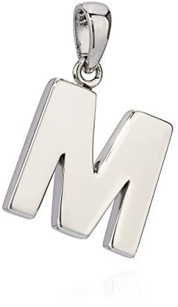 NKlaus 12x13mm Kettenanhänger Buchstabe M Silber 925 anlaufgeschützt glanz Alphabet 10044