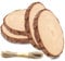 RUIXUE Holzscheiben 4 Stücke 17-18cm Durchmesser Holz Log Scheiben 15mm dick, Baumscheibe Ungebohrte,Baumscheiben für DIY Handwerk Weihnachten Dekoration,Mit Nägeln und Schnur. (4 Stück 17-18cm)