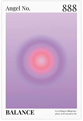 FABIVA Angel Number 888 Law Of Attraction Leinwandposter Wandkunst Dekor Bild Gemälde für Wohnzimmer Schlafzimmer Dekoration ohne Rahmen Stil 20 x 30 cm