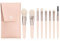 WitBicg Pinceaux Maquillages Yeux, 8 Pièces Pinceau Fond De Teint Nettoyant Pinceaux Maquillage Pinceau Blush Pinceau Fond De Teint Fluide Professionnel Set (Rose Clair + étui En Cuir)