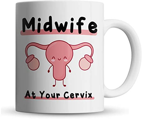 Inky Penguin - Midwife at Your Cervix - Midwifery, Funny Nurse Gift Mug, Ceramic, 11fl. oz.