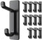 pickpiff Self Adhesive Hooks, Sticky Hooks Extra Sturdy, Hanging up to 6KG, Metal Stainless Heavy Duty Stick on Wall Door, for Towel Coat Hat Purse in Bathroom Shower Kitchen, Black, 12 Pack