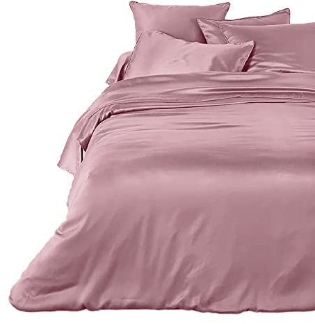 INTRECCI Copripiumino Matrimoniale Rosa in Raso di Cotone con Trama Liscia - Perfetto per un Sonno Rigenerante, Parure Sacco Piumino 250x200 cm e 2 federe Letto 2 Piazze