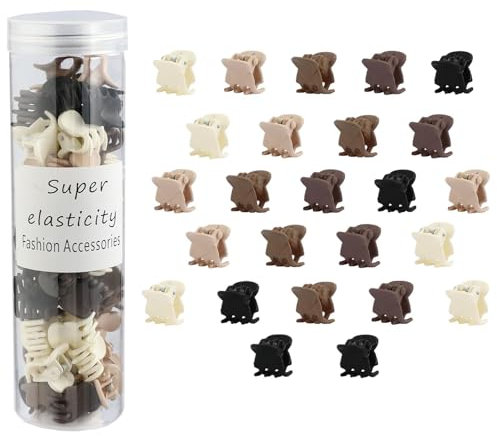 Kasmena Kleine Haarklammern, Mini-Haarspangen für Mädchen und Frauen, niedliche, matte, kleine Klauen-Clips für dünnes Haar, Haarstyling-Zubehör, Geburtstagsparty-Geschenk, 50