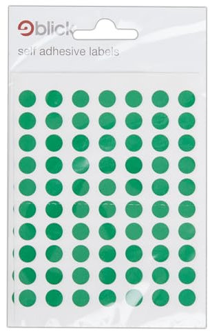 Blick Labels, Green, Self Adhesive Stickers, Coloured Dot, Circles, 8mm, 490 Labels, for Home, Office, Family, School, Holiday Calendar Organising, Planner, Rewards Chart, Colour Coding