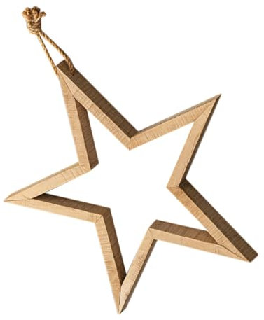 MAGICLULU Sternförmiger Anhänger Aus Holz in Rustikalstil -wandbehang Für Innenbereich Wanddekoration Mit Kompakter