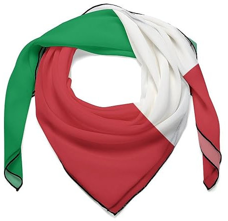 68 x 68 cm, leichter Haarschal, italienische Flagge, Bandanas für Damen und Herren, Italien-Flagge, 68 x 68cm