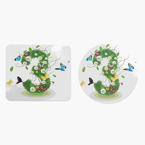 Nimvoya Lot de 2 grands tapis de souris vibrants pour bureau et tapis de souris XL 20 x 24 cm et diamètre 20 cm