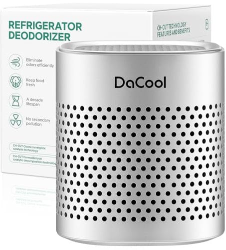 Refrigerator Deodorizer Lasts for 10 Years Refrigerator Odor Eliminator Fridge Deodorizer Travel Size Air Purifiers, More Effective Than Baking Soda Bamboo Charcoal Air Purifying Bag, Silver