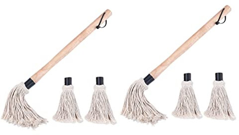 CANIGHT Grill Mop 2st Baumwollfadenbürste Grill Bbq-sauce-mopp Bbq Wischbürste Barbecue-sauce-pinsel Bastelpinsel Barbecue-sauce-mopp Hölzern