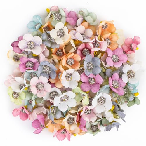 Encuryna 120 Stück Künstliche Blumen, künstliche Blumenköpfe, kunstblumen blumenköpfe, Mini Seidenblumen Dekoblüten for DIY Basteln Scrapbooking Hochzeit Party Home Deko