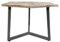 Amago home Beistelltisch Holz massiv Sofa Tisch Metall Laptoptisch C-Tisch Couchtisch Industry Style Farbe Nizza 56x47cm weiß gekälkt Altsilber