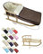 Kombi-Angebot Holz-Schlitten mit Rückenlehne & Zugseil + universaler Winterfußsack (108cm), auch geeignet für Babyschale, Kinderwagen, Buggy, aus Wolle Uni (braun)