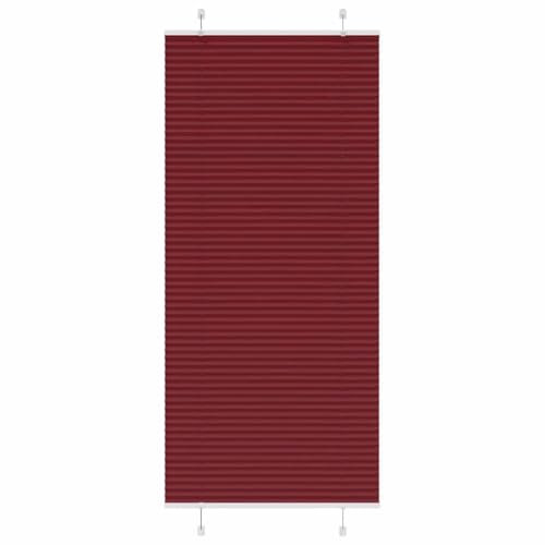 vidaXL Plissee Bordeauxrot 85x200 cm Stoffbreite 84,4 cm Polyester, Faltrollo, Klemmfix, Plisseerollo, Jalousie, Rollo, Plisseerollo für Fenster