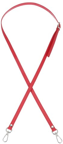PATIKIL Schulterriemen Leder Ersatz 1.2x120cm Handtaschengurt PU Verstellbarer Schulter Crossbody Ersatzgurt mit Silber-Hardware für Handtaschen Schultertasche, Rot