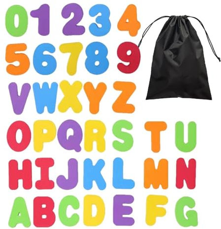 36 Stück Alphanumerischer Schaumstoff, 1 Stück Wasserdichte Tasche Mit Kordelzug, Baby-Badeschaum, Pädagogischer Badeschaum, Abnehmbare Badeschaum-Buchstaben, Baby-Badespielzeug