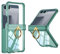 COQUE Funda para Samsung Flip 7,Funda Protectora de Parachoques Transparente con [Anillo Giratorio] [Cubierta con bisagras] Airbag Anti-caída Funda para Teléfono para Samsung Galaxy Z Flip 7-Verde