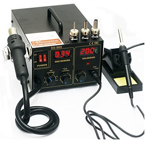 Station de soudage, 2 dans 1 ESD Affichage numérique de la Station de soudage à l'air Chaud BGA SMD Station de remontée aérienne Hot pour la retouche et Le dessoudage