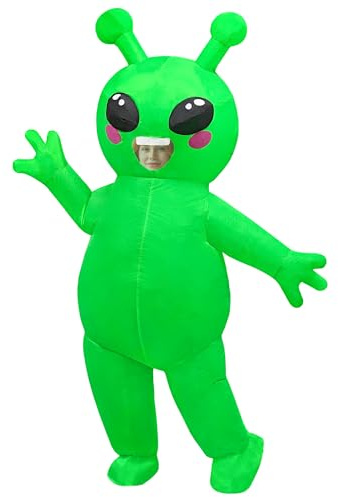 Goenb Inflatable Alien Costume for Adults Kids, Funny Blow up Alien Costumes for Men Women for Dress Up Halloween Party (L)