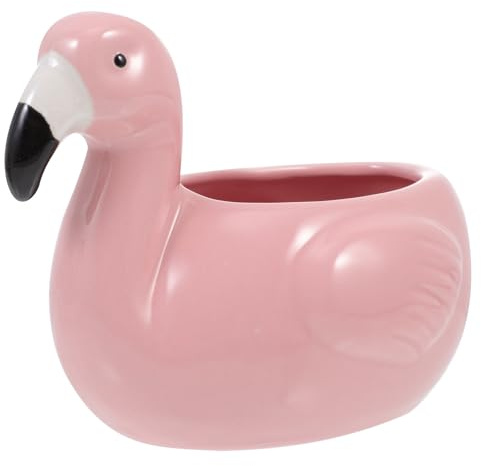 NUOBESTY Barbecher Keramiktasse in Flamingoform für Cocktails und Wein | Großes Fassungsvermögen, Rosa Keramik, Hübsche Form, für Hawaii Partys und Stilvolle Tischmomente