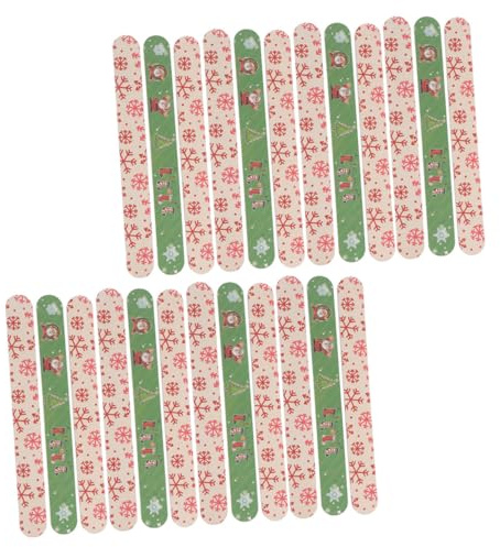 POPETPOP 24stücke Weihnachtsnagelfeilen Teilen Verschiedene Körnungen für Nagelkunst-diy Gebogene Spitze zur Nagelpflege Wie Abgebildet Zufälliger Stil