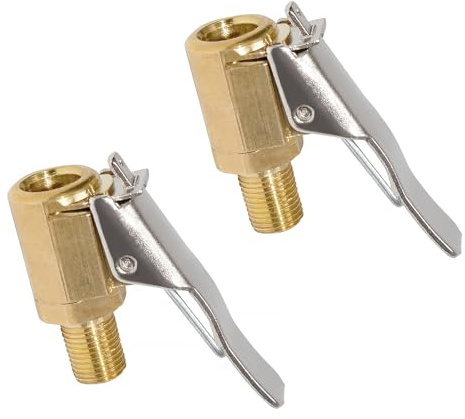 2 Pcs Tyre Inflator Adaptor, Tyre Air Chuck Adapter, Brass Tyres Valve Adapter, Inflatable Pump Adaptors for Car Truck