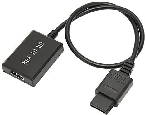 Annadue Convertidor N64 a 720P 1080P para PAL NTSC, Adaptador de Interfaz Multimedia N64 AV a HD, Cable Convertidor de Videojuegos Plug and Play para Consola Antigua a TV Nueva, HD Portátil Compacto