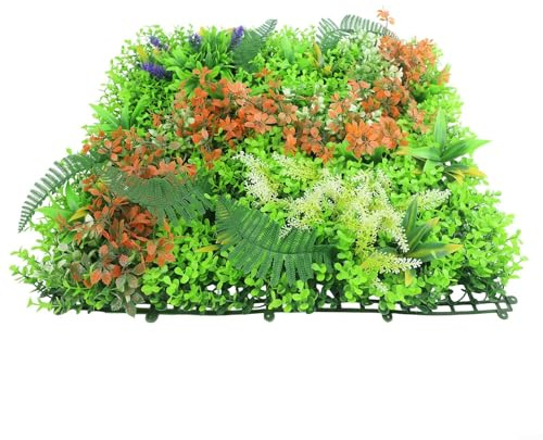 Panneau Mur Végétal 50x50cm Réaliste Intérieur Extérieur(B) | Aspect réaliste, pour feuilles denses, pour idéal salon ou bureau, 50x50cm, plastique écologique