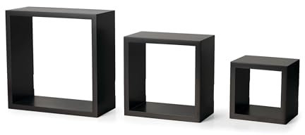 MELANNCO Schwebende Wandregale für Schlafzimmer, Wohnzimmer, Badezimmer, Küche – Holz, 3er-Set, Espresso