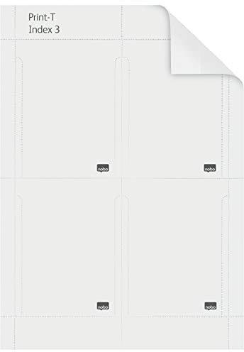 Nobo 2403002 Kartentafel-Zubehör T-Karten, Größe 3, 20 Stück, weiß