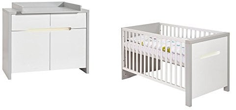 Schardt 10 864 52 02 Sparset 2 - teilig Maxx White bestehend aus, Kombi - Kinderbett, 70 x 140 cm