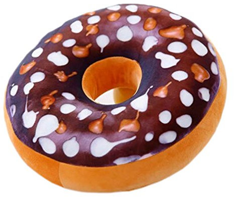 Nunubee rundes Donut-Kissen, Plüsch, Zierkissen für Bürostuhl, Autositz. muster 2