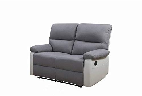habitat et jardin Relax-Sofa Lincoln - 147 x 89 x 103 cm - 2-Sitzer - Weiß/Hellgrau