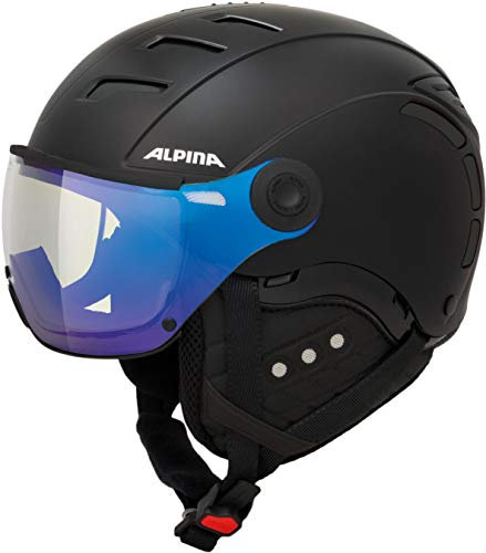 Alpina Jump 2.0 V - Sicherer, Stoßabsorbierender & Individuell Anpassbarer Skihelm Für Erwachsene, Black matt, 52-54 cm