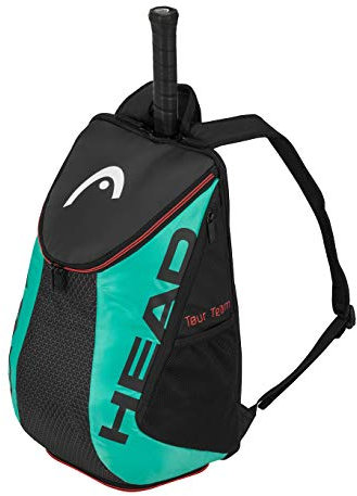 HEAD Unisex-Erwachsene Tour Team Backpack Tennistasche, schwarz/türkis, Einheitsgröße