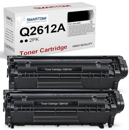 SMARTOMI Q2612A Toner (2X Schwarz) Kompatibel für HP 12A Q2612A für HP Laserjet 1010 1012 1015 1018 1020 1022 1022n 1022nw 3015 3020 3030 3050 3052 3055 M1005 M1319 M1319f