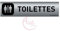 AUA SIGNALETIQUE - Plaque Aluminium brossé imprimé AluSign DARK - 200x50 mm - Double Face adhésif au dos (Toilettes H/F)