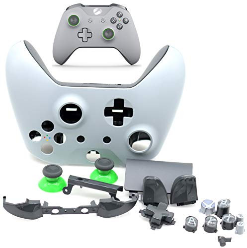 Deal4GO Kit complet de coque avec boutons de rechange pour manette sans fil Xbox One 1708 Gris/vert