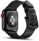 Tasikar Armband Kompatibel mit Apple Watch Armband 41mm 40mm 38mm Leder und Flexiblem Silikon Design Kompatibel für Apple Watch SE 2 SE Series 9 8 7 6 5 4 3 2 1 (Schwarz)