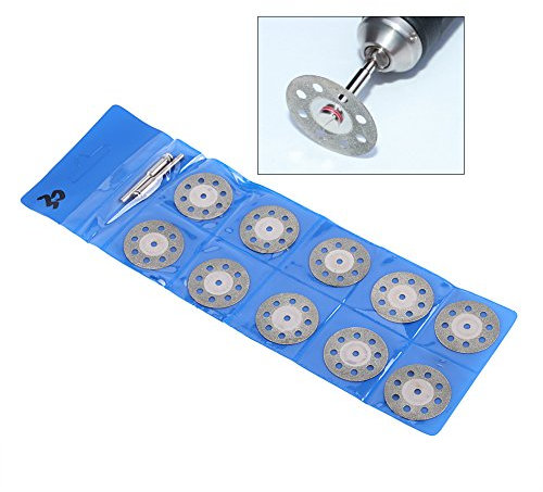 Lama Diamantata Herramienta rotativa 10 Uds Mini herramienta rotativa 30mm 8 agujeros hojas de sierra circular de diamante discos de rueda de corte + 2 mandril