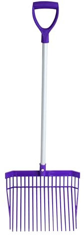 Red Gorilla Small Bedding Fork with Short D Handle Purple Lightweight For Stable Bedding Mucking Out Metal Pitchfork for Hay and Garden Compost 110cm Long